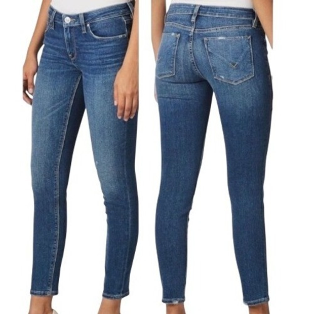 Hudson Ankle Krista Super Skinny Jeans Womens 29 Medium Wash Raw Step Hem Blue